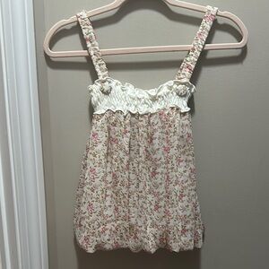 Floral Sleeveless Top with Ruffled Straps